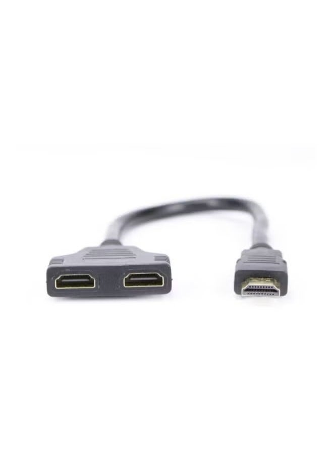 TIGER HDMI Male to HDMI Female Splitter Cable – Black, 1 Male to 2 Female Ports, High-Speed 4K Support, Durable and Flexible Design for TV, Monitors, Projectors, and Home Theater Systems  - Image 3