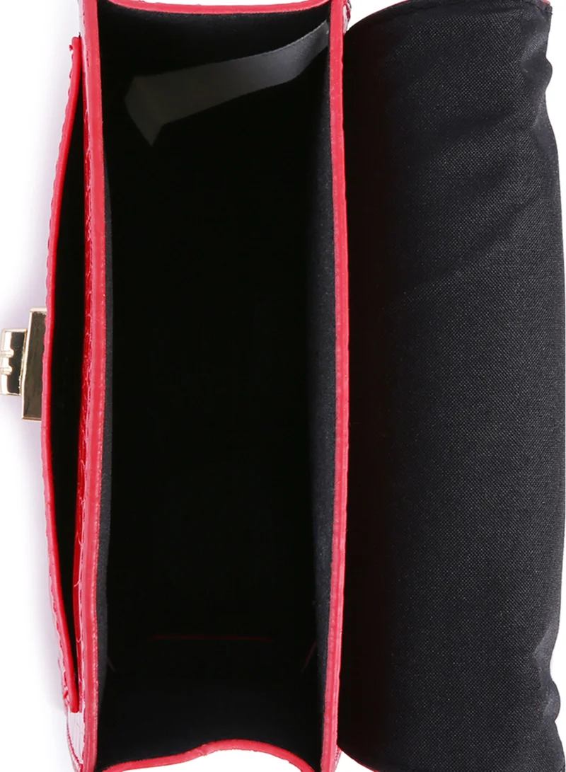 London Rag Red Multi Strap Mini Clutch Sling Bag
