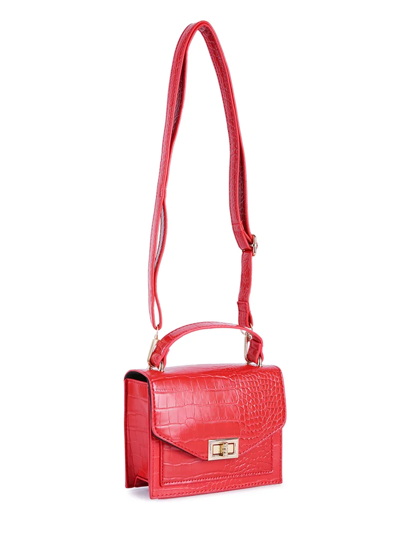 London Rag Red Multi Strap Mini Clutch Sling Bag