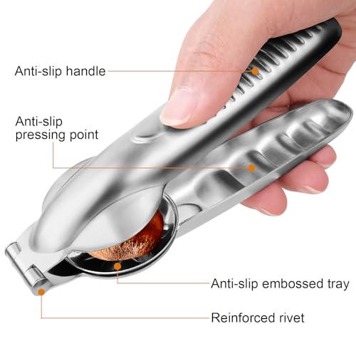 Sanchamy Upgraded Chestnut Cutter Tool Chestnut Open Clip Stainless Steel Chestnut Opener Portable Nut Cracker Walnut Chestnut Cracker Tool with 2 Picks and 2 Finger Armors - Image 3