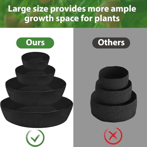 Wenfan 4 Tiered Strawberry Planter Fabric Raised Garden Planting Bed Stackable Strawberry Planter Bag Felt Planting Container for Growing Vegetables Herb Plant, 8 Inch Deep, Round - Image 4