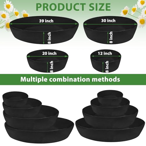 Wenfan 4 Tiered Strawberry Planter Fabric Raised Garden Planting Bed Stackable Strawberry Planter Bag Felt Planting Container for Growing Vegetables Herb Plant, 8 Inch Deep, Round - Image 2