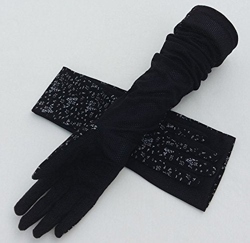 PURFUN Women UV Sun Protection Driving Gloves Soft Cotton Breathable Mesh Long Full Finger Gloves Summer Sun Block Gloves Outdoor Cycling Riding Arm Cover Sleeves Supplies - Image 2