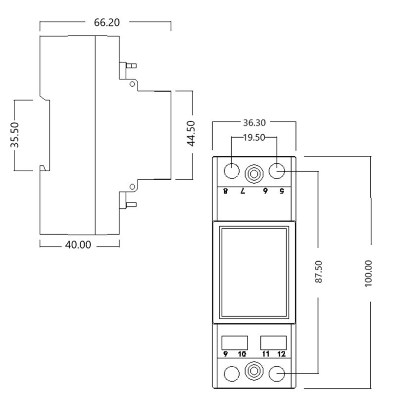 WiFi Version Din Rail Mounted Circuit Breaker Meter 85-265V 63A Voltmeter Digital Current and Voltage Meter Multifunctional Voltage Current Power Electricity Frequency Factor Detector LCD Display - Image 5