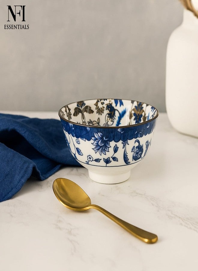 NFI essentials Creative Multipurpose Serving Bowls Porcelain Side Bowls for Noodles, Ramen, Snacks, Soups, and Curries Microwave & Dishwasher Safe Ideal for Gifting 4.7 Inch (350 ml) - Image 2