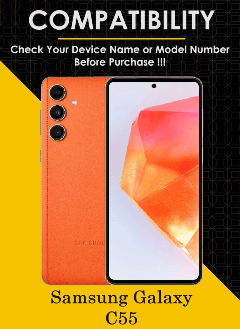 AINA 5 Pieces Tempered Glass Screen Protector 5D Designed For Samsung Galaxy C55 Full Glue Edge to Edge Full Screen Coverage And Bubble Free - Image 3