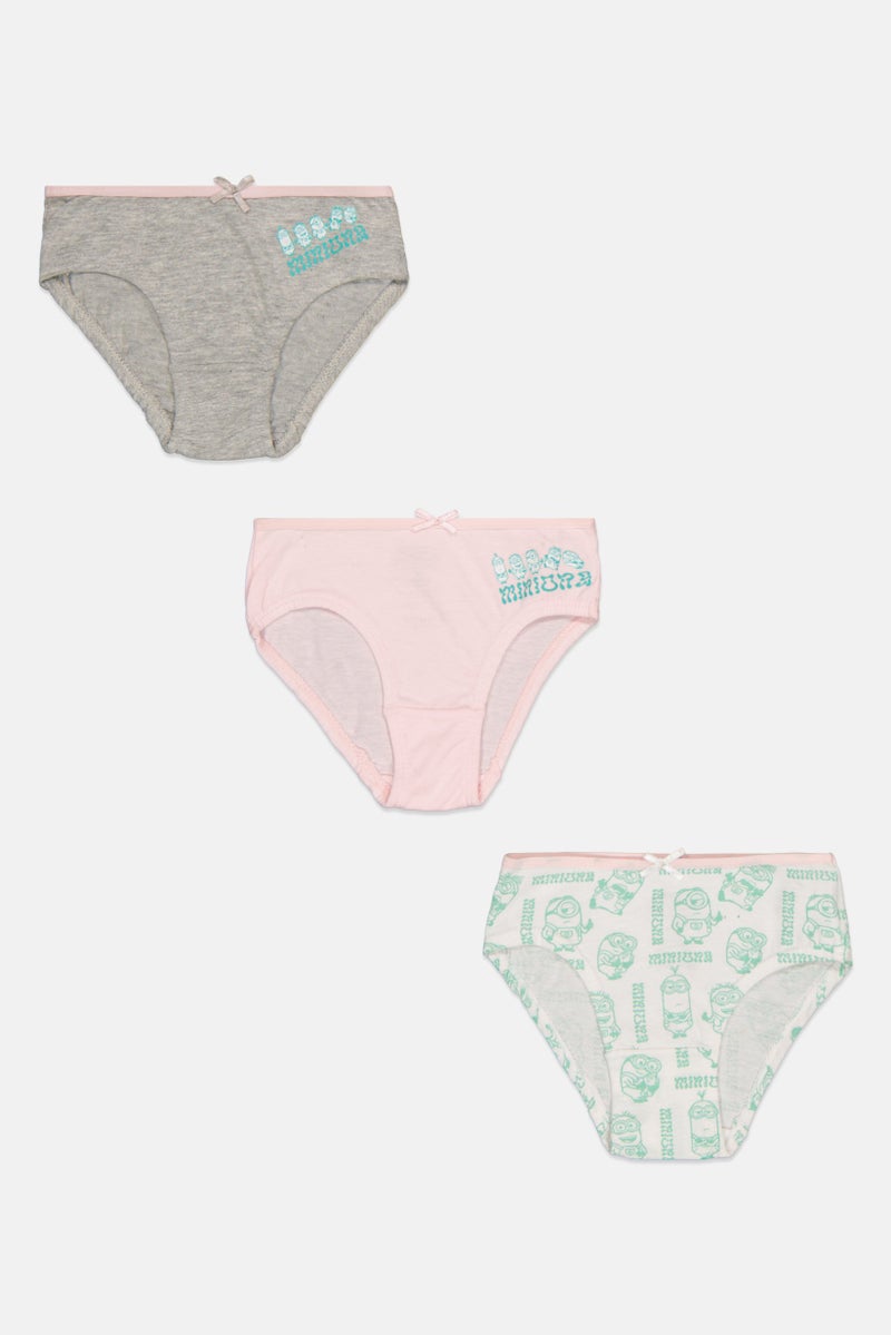 DIFUZED Toddlers Girl 3 Pieces Minions Panties, Multicolor - Image 1