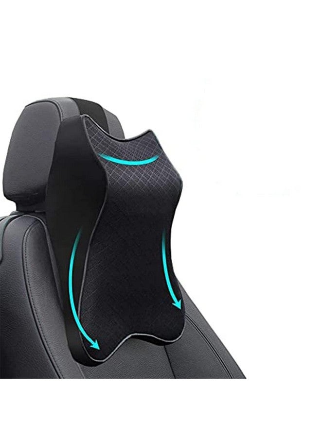 Nexllent Car Seat Headrest Neck Rest Pillow Cushion for All Cars- Ergonomic Car Neck Pillow Memory Foam Neck Support for Neck/Back Pain Relief Neck Rest Support Cushion (Black), Pack of 1 - Image 1