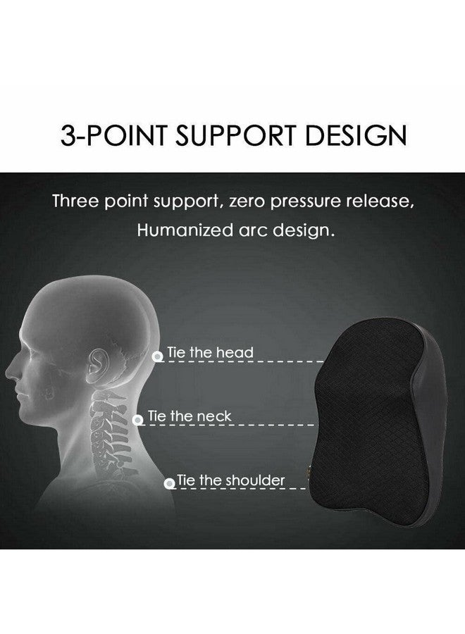 Nexllent Car Seat Headrest Neck Rest Pillow Cushion for All Cars- Ergonomic Car Neck Pillow Memory Foam Neck Support for Neck/Back Pain Relief Neck Rest Support Cushion (Black), Pack of 1 - Image 4