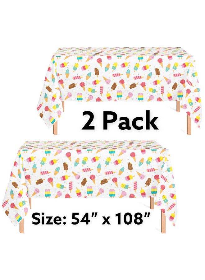 Oojami لوازم حفلة آيس كريم كاملة لخدمة 24 تشمل الأطباق والمناديل وأغطية الطاولات والبالونات والدوامات وزينة عيد الميلاد وقلادة كعكة والشمع والماصات مثالية لحفلة ذات موضوع آيس كريم وبوبسICLE - Image 4