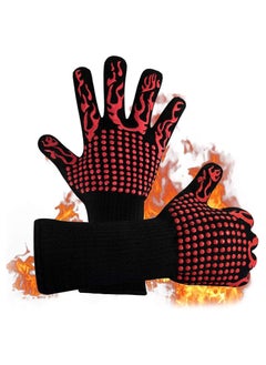 بيوينتي BBQ Gloves,1472℉(800℃) Extreme Heat Resistant Grill Gloves,14 inch Ultra-Long Wrist Cooking Gloves for Barbecue,Cooking  - Image 1