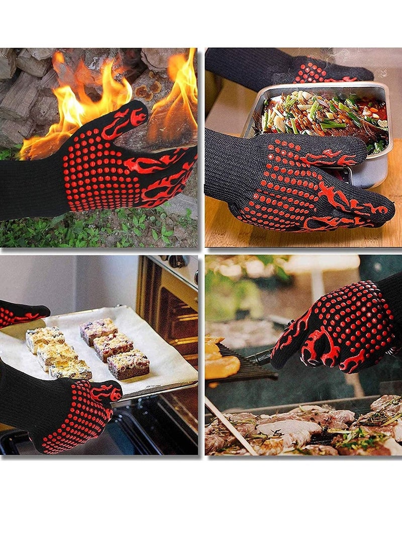 Beauenty BBQ Gloves,1472℉(800℃) Extreme Heat Resistant Grill Gloves,14 inch Ultra-Long Wrist Cooking Gloves for Barbecue,Cooking  - Image 4