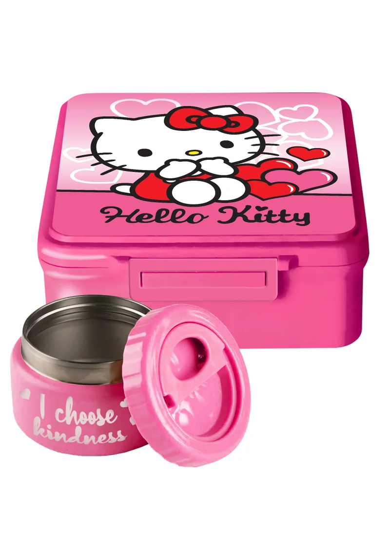 Sanrio Hello Kitty Premium Bento Box (Hot &amp; Cold) with Jar – Sanrio Insulated Lunch Container – Cute &amp; Practical for Girls