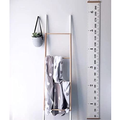 LoveNite Baby Growth Chart, Height Wall Chart for Kids, Wooden Frame Canvas Measurement Hanging Ruler for Child’s Room Decoration 79 x 7.9in(White) - Image 3