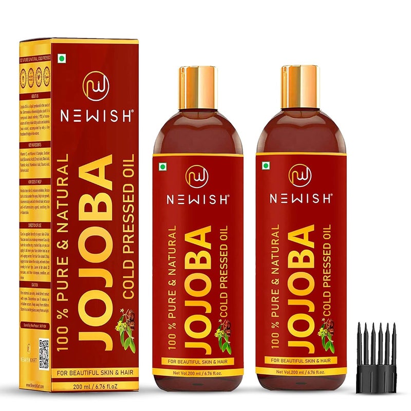 Newish Cold Pressed Jojoba Oil For Skin Hair Growth Virgin Unrefined 200ml Pack Of 2