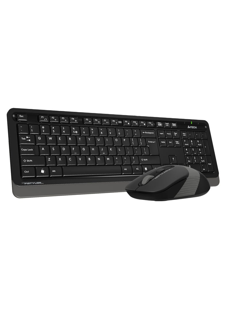 A4TECH 2.4G WIRELESS KEYBOARD MOUSE SET F-1010, 1200/1600/2000 DPI ADJUSTABLE, 12 FN HOTKEYS,FOR WINDOWS XP / VISTA / 7 / 8 / 8.1 / 10, GREY  - Image 2