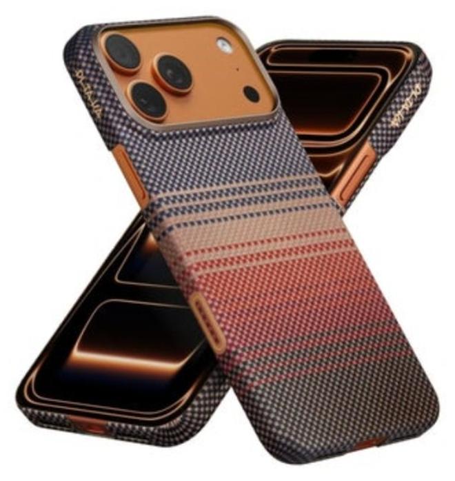 pitaka for iPhone 17 Pro Max Case 6.9" with Camera Control Button, Compatible with MagSafe, Ultra-Slim Case with Caseless Touch Feeling, Fiber Woven, Sunset - Image 1