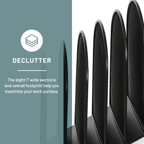 Safco Onyx Desk Organizer, 8 Tiered Vertical Compartments, Office and Classroom Mailbox , Paper and Mail Sorter, Steel Mesh, Black - Image 4