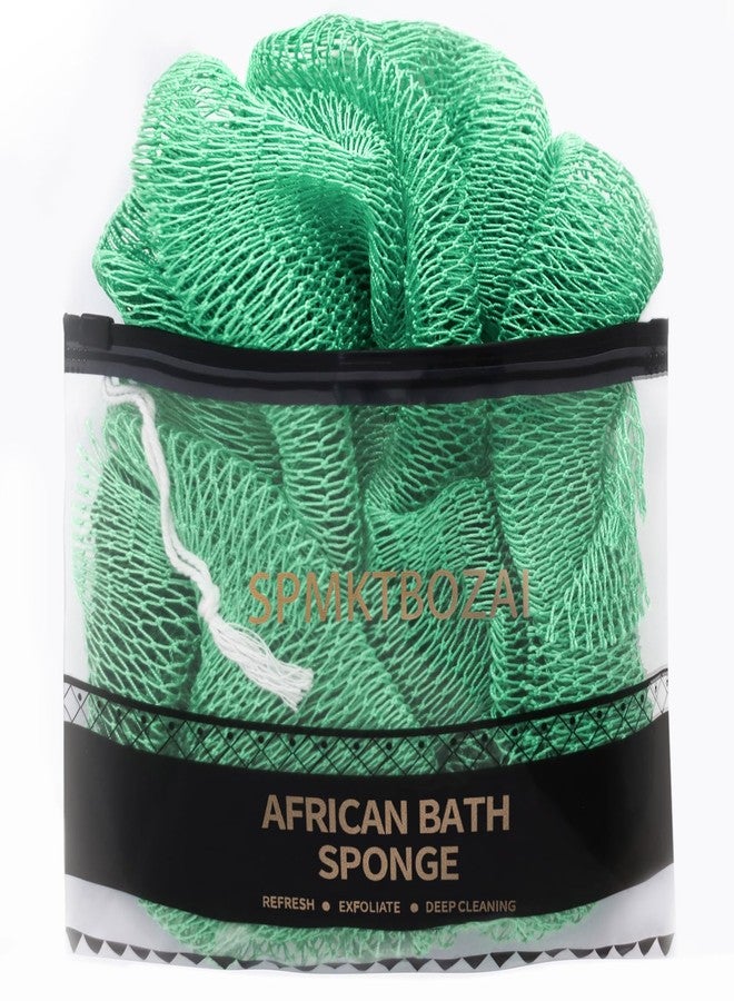 SPMKTBOZAI African Net Sponge Authentic, Loofah Exfoliating Body Scrubber Bath Sponge, African Exfoliating Net Sponge Back Scrubber Washcloth for Shower, Body Care Bathing Accessories (Mint Green) - Image 1