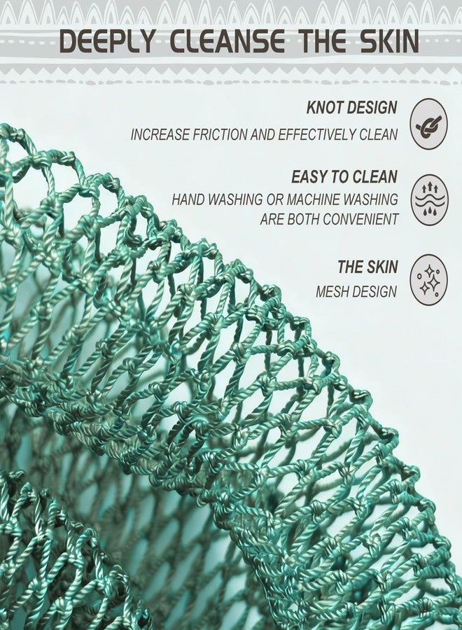 SPMKTBOZAI African Net Sponge Authentic, Loofah Exfoliating Body Scrubber Bath Sponge, African Exfoliating Net Sponge Back Scrubber Washcloth for Shower, Body Care Bathing Accessories (Mint Green) - Image 4