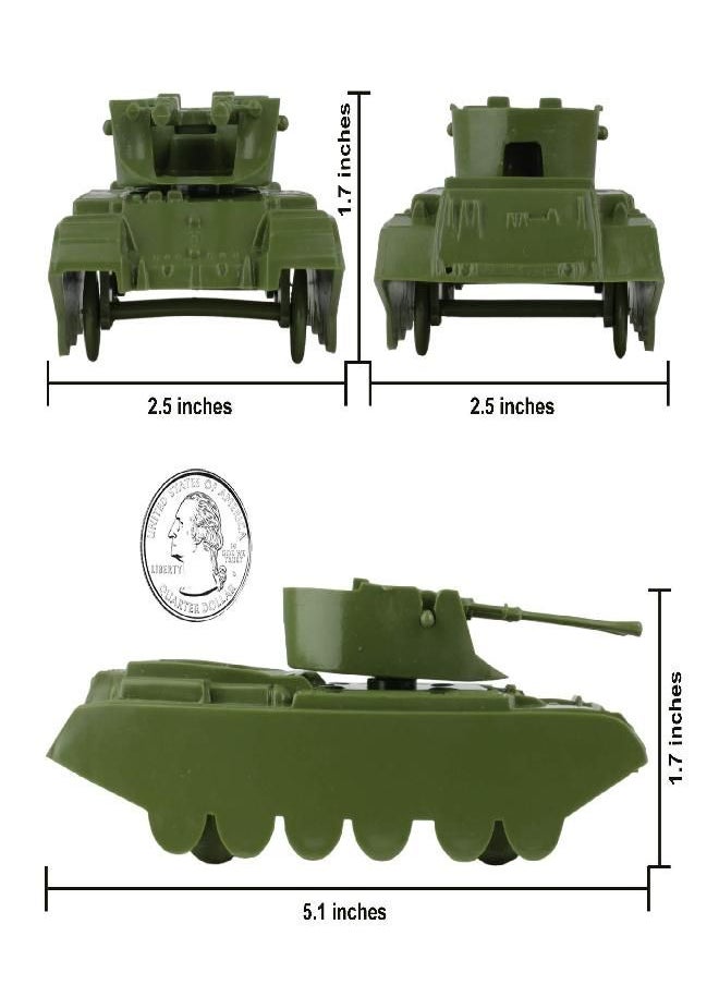 BMC Toys BMC Classic Payton Anti-Aircraft Tanks - 4pc Tan Green Plastic Army Men Vehicles  - Image 5