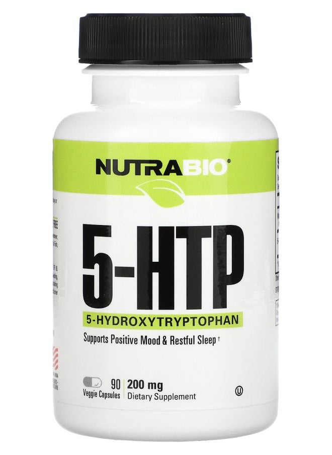 NutraBio 5HTP 200 mg 90 Veggie Capsules 
