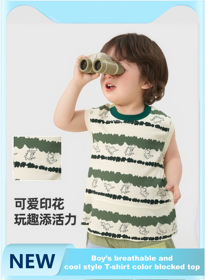 Short-sleeved T-shirts, sleeveless wide-shouldered separate shorts, sporty and casual outerwear with cartoons  - Image 1