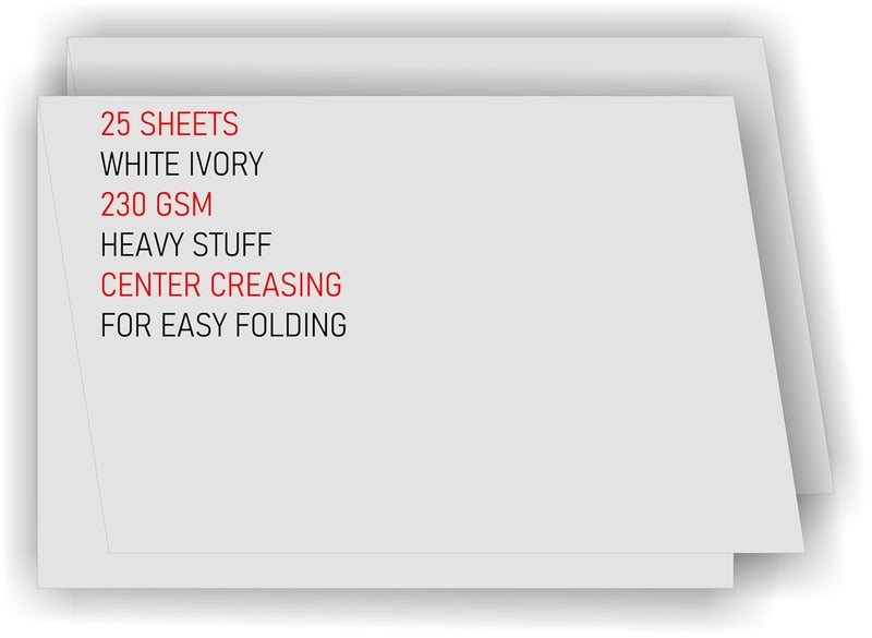 IMPRINT White Half Folded Cards Pack of 25 8 x 6 Inches Approx When Folded Ideal for Making Post Cards Invitation Cards - Image 4