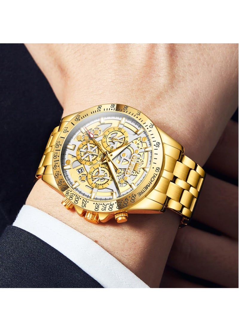 أوليفز ساعة OLEVS رجالية مجوفة من الفولاذ المقاوم للصدأ مقاومة للماء ومضيئة 9913 - Image 3