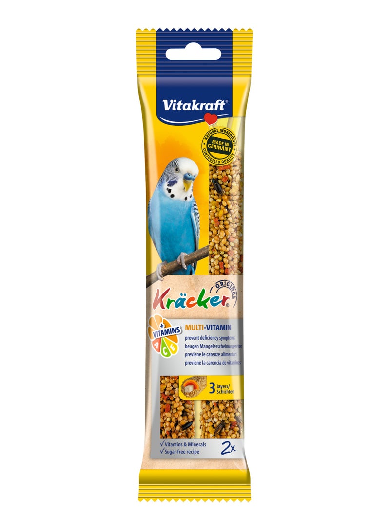 Vitakraft Multi-Vitamin Snack for Budgies – Enriched with Minerals & Sugar-Free – 2 Sticks - German Made