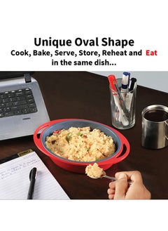Hawkins Hawkins 0.75 Litre Mini Casserole with Glass Lid, Oval Shaped Die-Cast pan for Cooking, Reheating, Serving and Storing, Grey (DCG75G)  - Image 5