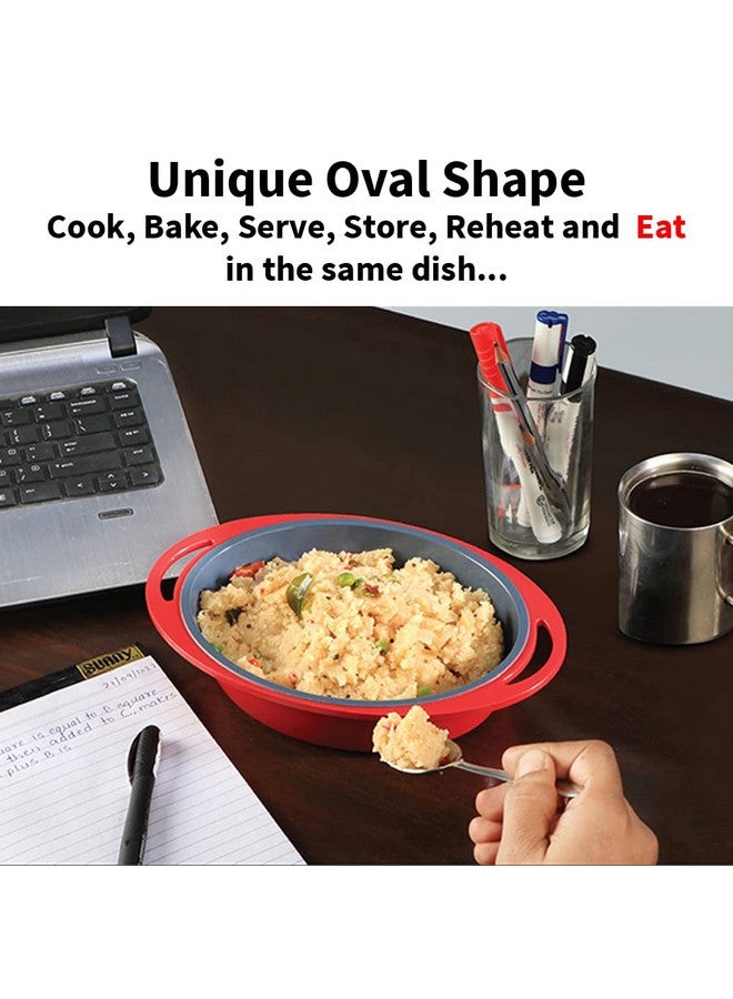 هوكينز طاجن هوكينز صغير سعة 0.75 لتر مع غطاء زجاجي، مقلاة بيضاوية الشكل مصبوبة للطهي والتسخين والتقديم والتخزين، لون رمادي (DCG75G) - Image 5