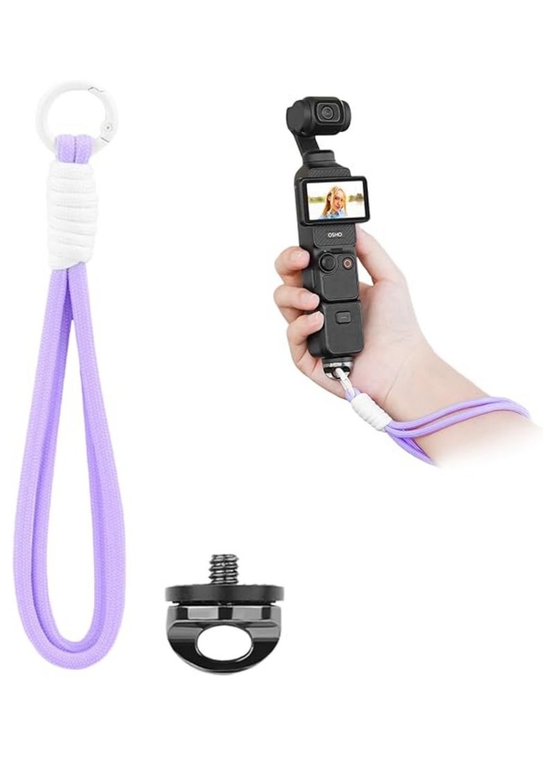 Camera Wrist Strap Lanyard with Screw for DJI Osmo Pocket 3 for Insta 360 X3/X4/X2 Universal Hand Strap for DSLR Cameras Action Cameras Selfie Sticks (Purple) - Image 1