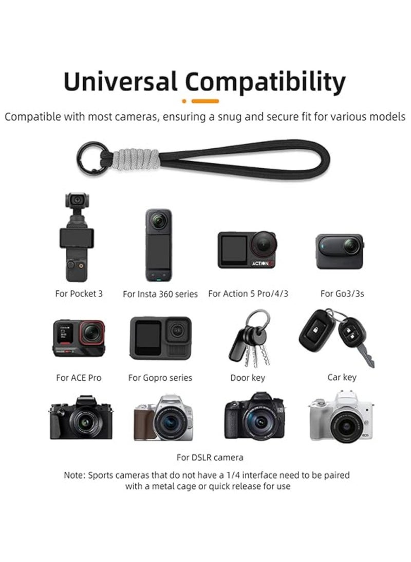 Camera Wrist Strap Lanyard with Screw for DJI Osmo Pocket 3 for Insta 360 X3/X4/X2 Universal Hand Strap for DSLR Cameras Action Cameras Selfie Sticks (Purple) - Image 2