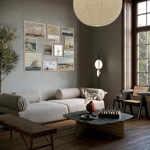 LANCHI95 15 Pcs Maximalist Gallery Wall, Colorful Eclectic Decor, Colorful Art, Girls Room, Vintage Wall Art Prints, Moody Maximalist Bedroom Decorations (UNFRAMED) (Seascape, Unframed) - Image 3