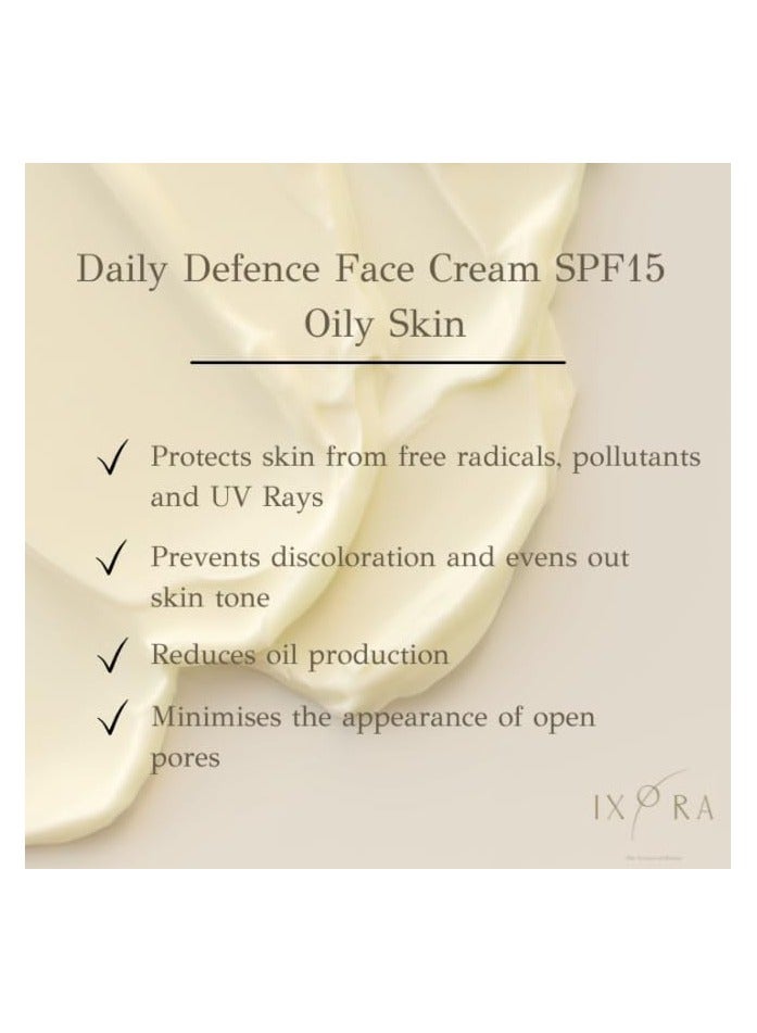 IXORA Daily Defence Face Cream SPF15 - for Oily Skin -Certified Organic - Day Moisturizing Cream for Natural Protection against sun's UV rays with SPF 15 - GMO Free - Vegan friendly - Image 3