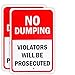 Enjoyist Enjoyist 2 Pack No Dumping - Violators Will be Prosecuted Sign, 10"x 7" .04" Aluminum Sign Rust Free Aluminum-UV - Image 2