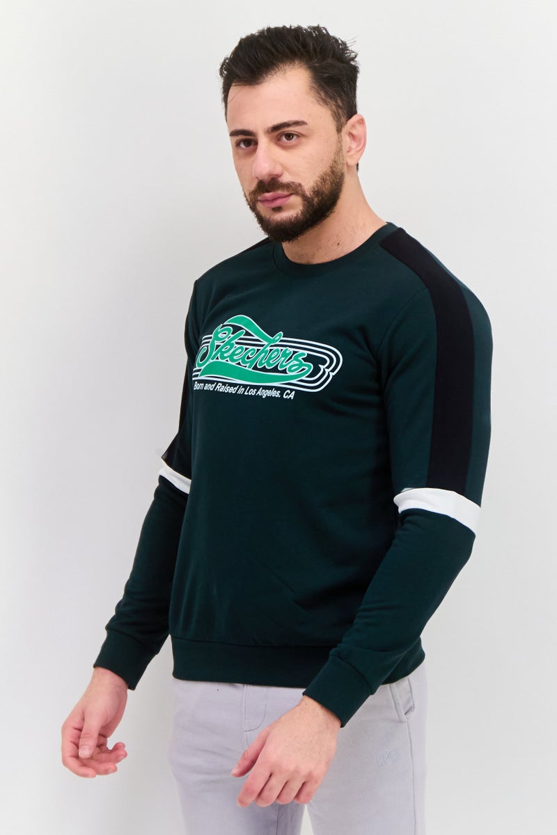 SKECHERS Men Sportswear Fit Long Sleeves Outdoor Sweatshirt, Moss green  - Image 2