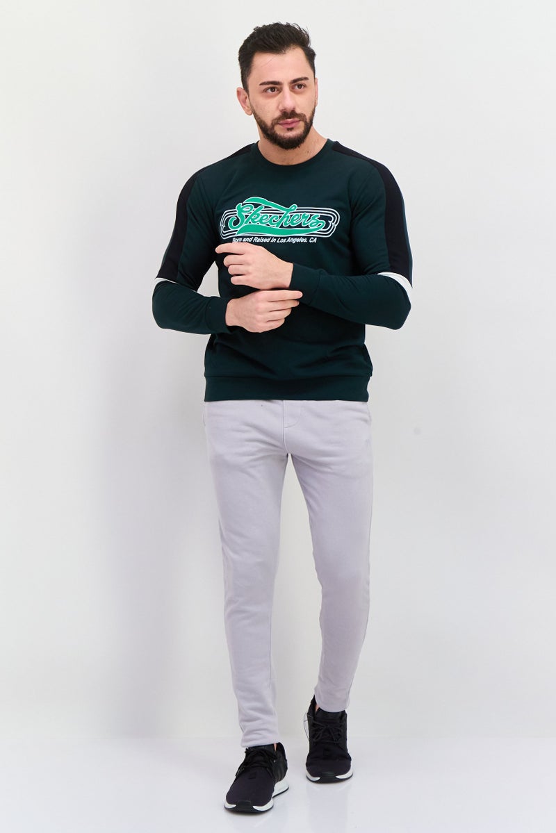 SKECHERS Men Sportswear Fit Long Sleeves Outdoor Sweatshirt, Moss green  - Image 4