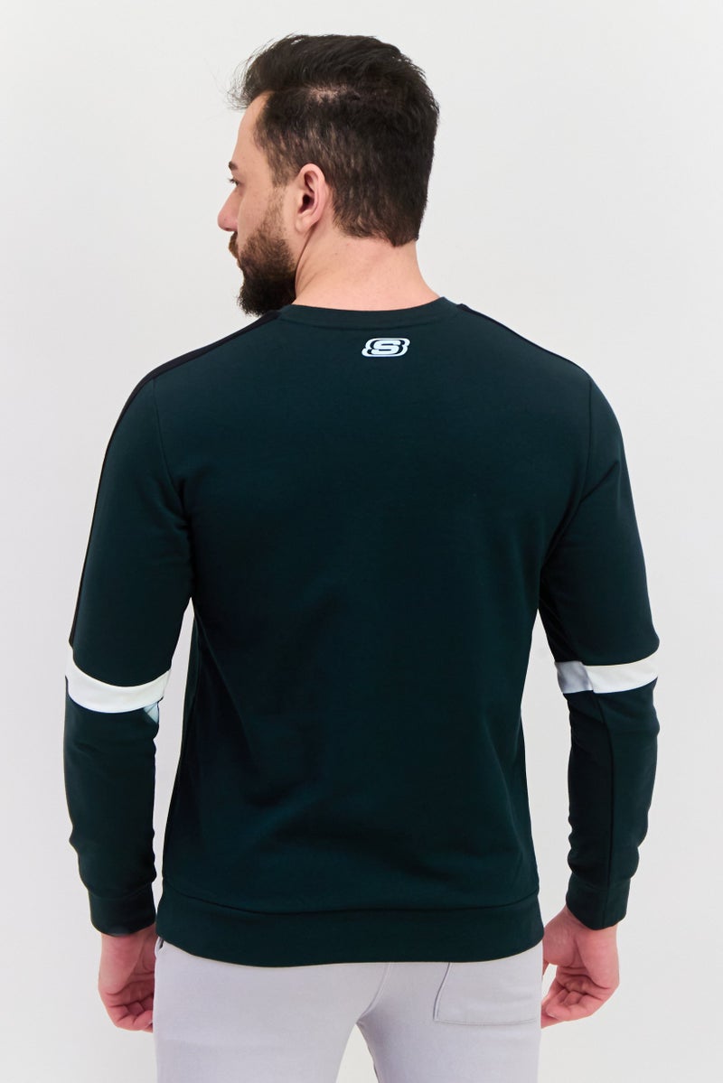 SKECHERS Men Sportswear Fit Long Sleeves Outdoor Sweatshirt, Moss green  - Image 3
