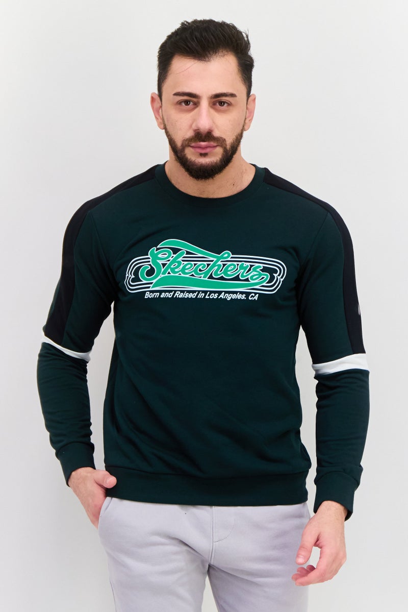 SKECHERS Men Sportswear Fit Long Sleeves Outdoor Sweatshirt, Moss green  - Image 1