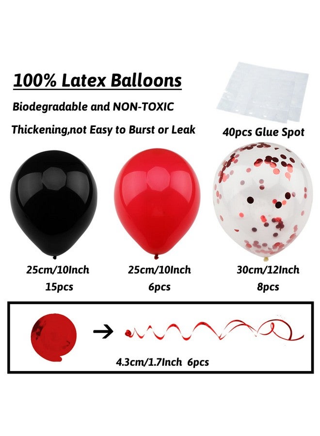 ZERODECO Birthday Decorations, Black And Red Birthday Party Decorations Happy Birthday Banner Pompoms Balloon For Boys Girls Men Women Birthday Party Decorations Supplies  - Image 5