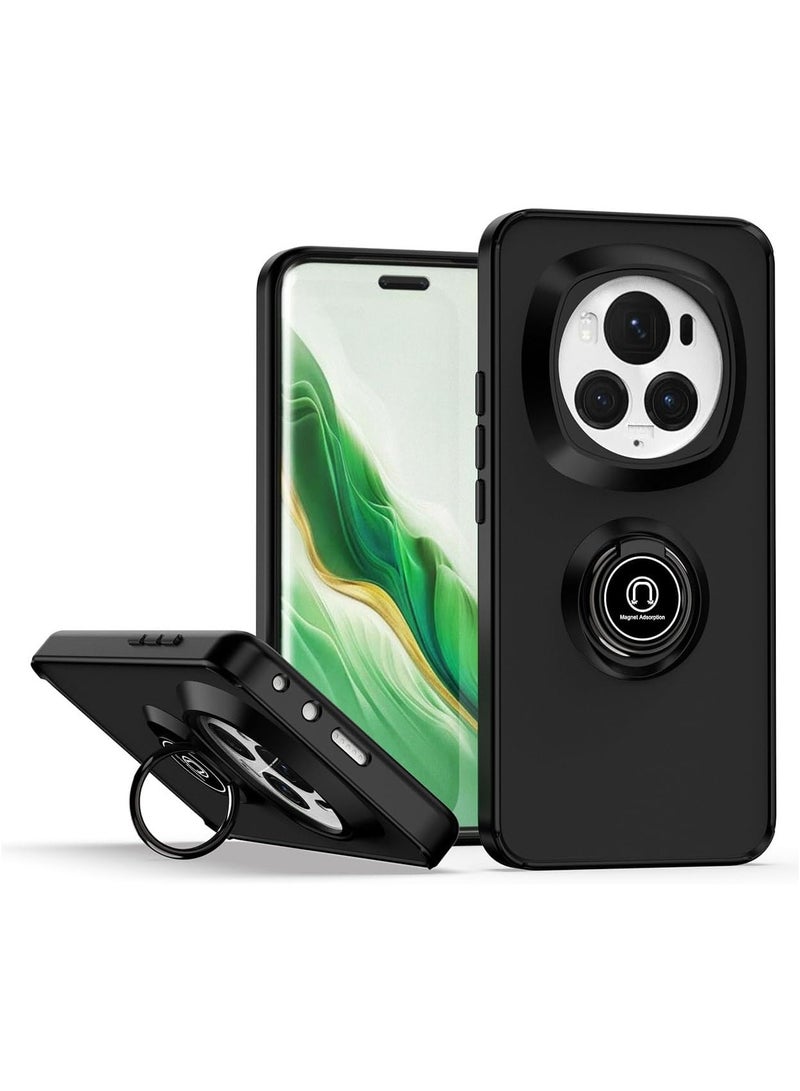 General Case Compatible with Honor Magic 6 Pro 5G,TPU + Hard PC Shockproof Magnetic Ring Car Mount Stand Bumper Cover  - Image 1