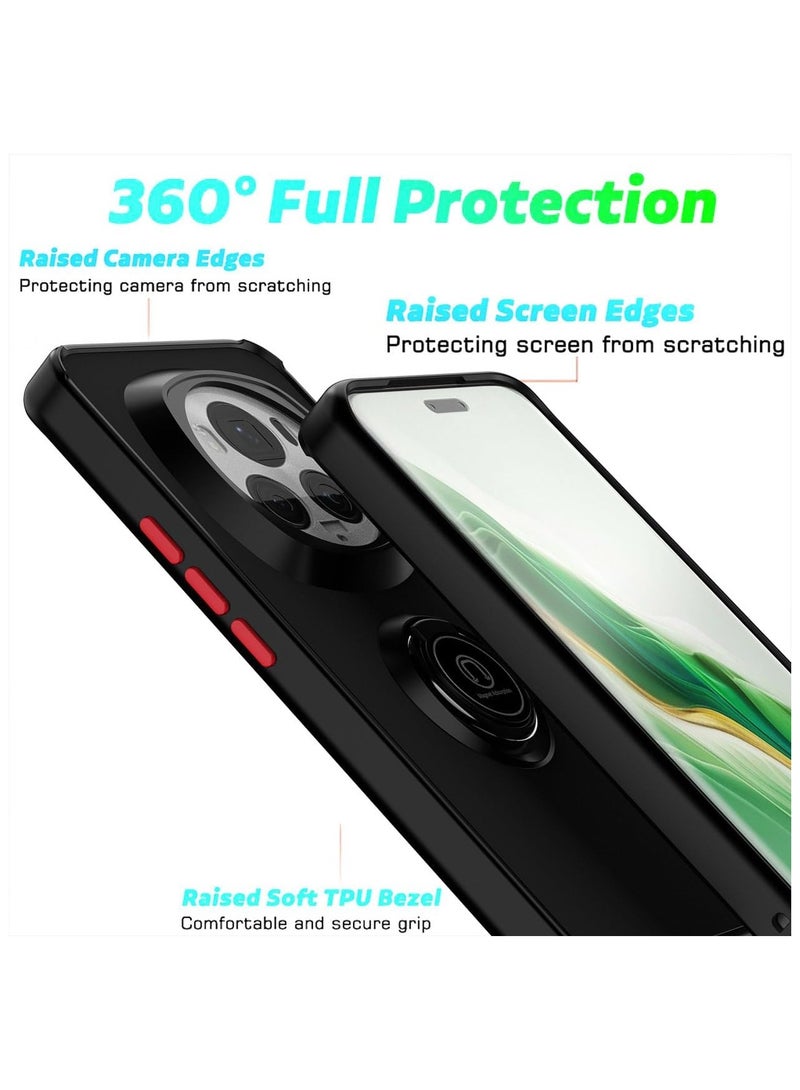 General Case Compatible with Honor Magic 6 Pro 5G,TPU + Hard PC Shockproof Magnetic Ring Car Mount Stand Bumper Cover  - Image 3
