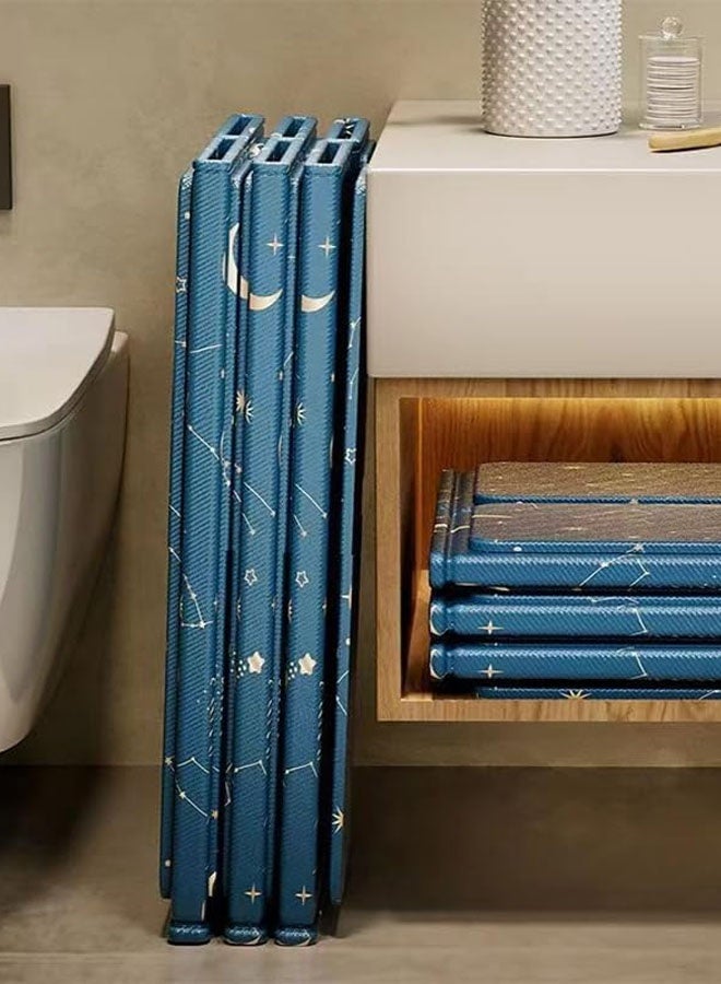 Hanayo Foldable Bathtub Freestanding Soaking Bathing Tub for Shower Stall Separate Family Bathroom SPA Tub for Adult Hot & Cold Soaks Sauna and SPA Bathing(Blue) - Image 4