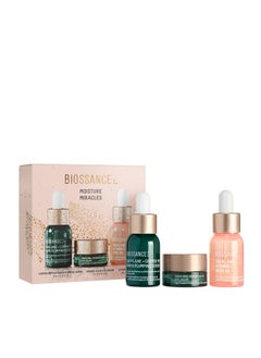 BIOSSANCE Biossance, Moisture Miracles Holiday Gift Set, Vitamin C Rose Oil, Marine Algae Eye Cream, Copper Peptide Rapid Plumping Serum, facial skincare set  - Image 1