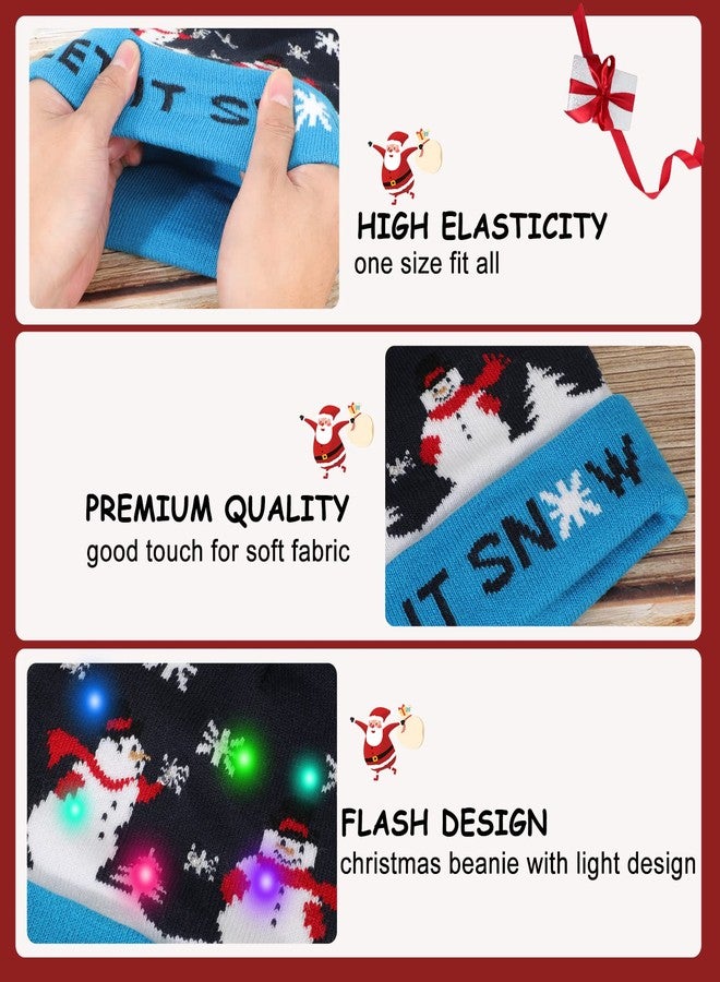 تاغفو قبعة تاغفو المضيئة بتقنية LED، قبعة صوفية ملونة بإضاءة LED لعيد الميلاد - Image 2