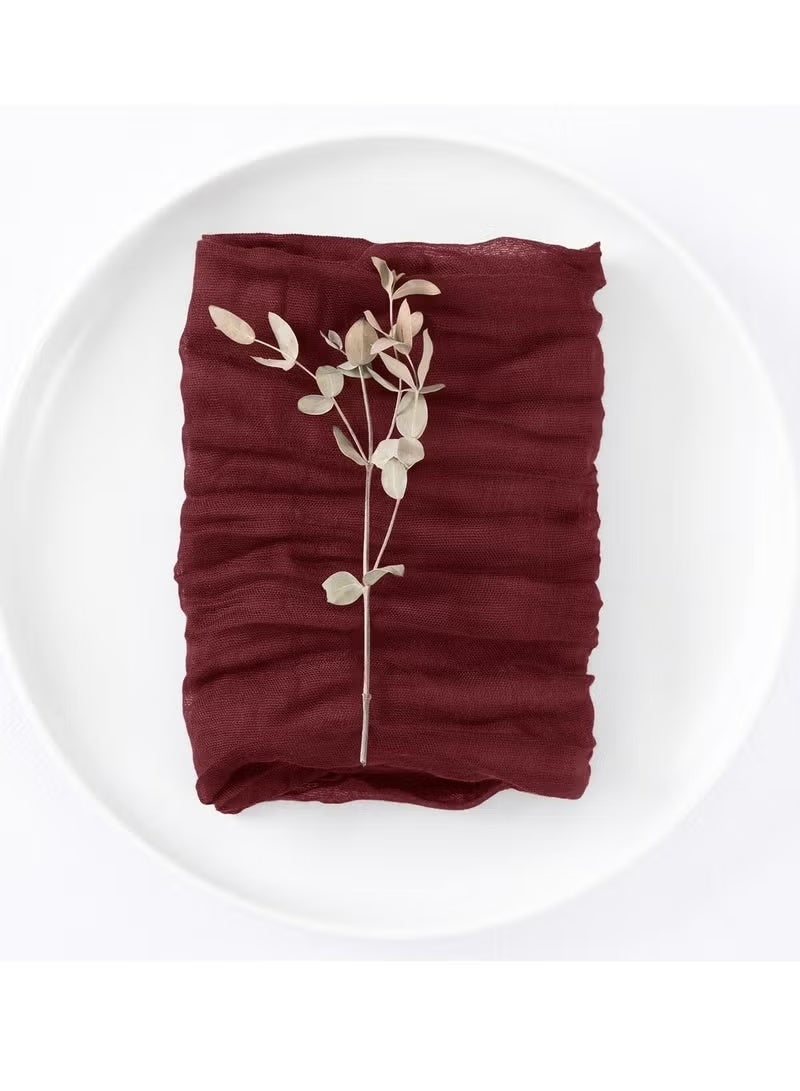 12 Pcs Burgundy Cheesecloth Napkins, 50*50cm Cloth Napkin Washable, Soft Cotton Gauze Dinner Table Napkins Bulk for Eid, Weddings,Bridal,Baby Shower,Candlelight Dinner Party - Image 3