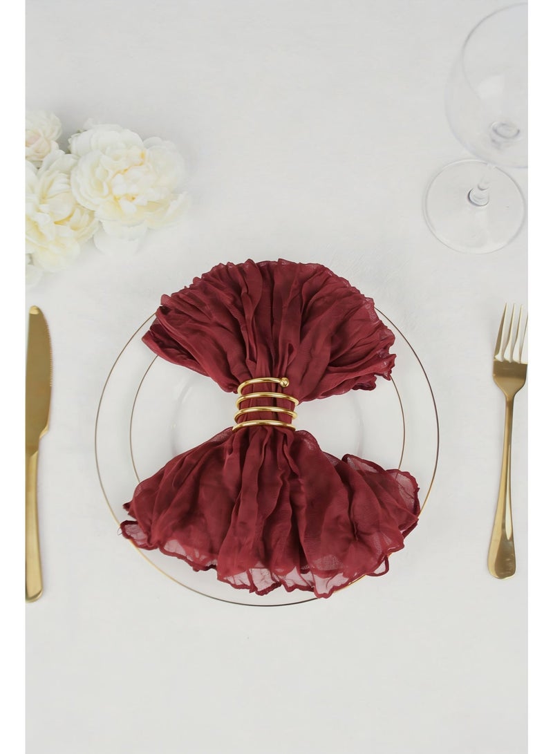 12 Pcs Burgundy Cheesecloth Napkins, 50*50cm Cloth Napkin Washable, Soft Cotton Gauze Dinner Table Napkins Bulk for Eid, Weddings,Bridal,Baby Shower,Candlelight Dinner Party - Image 2