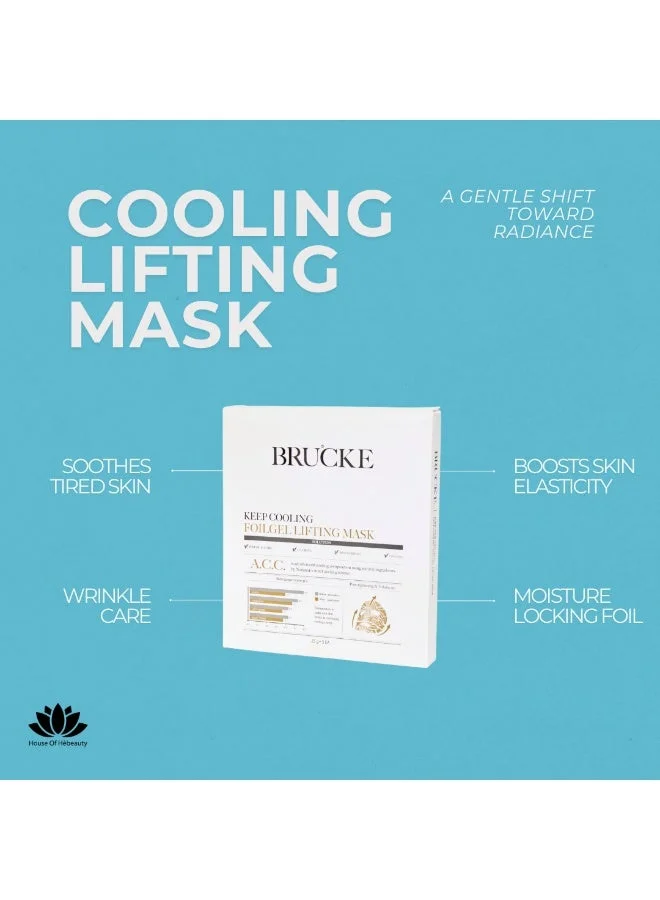 BRUCKE  BRUCKE | K-Beauty Anti-Aging Skincare Kit – Foilgel Lifting Mask 125g (Pack of 5) + Cure Ampoule Serum 50ml + Wrinkle Repair Eye Cream 25ml | Cooling, Firming & Brightening | For All Skin Types  | Best Price UAE